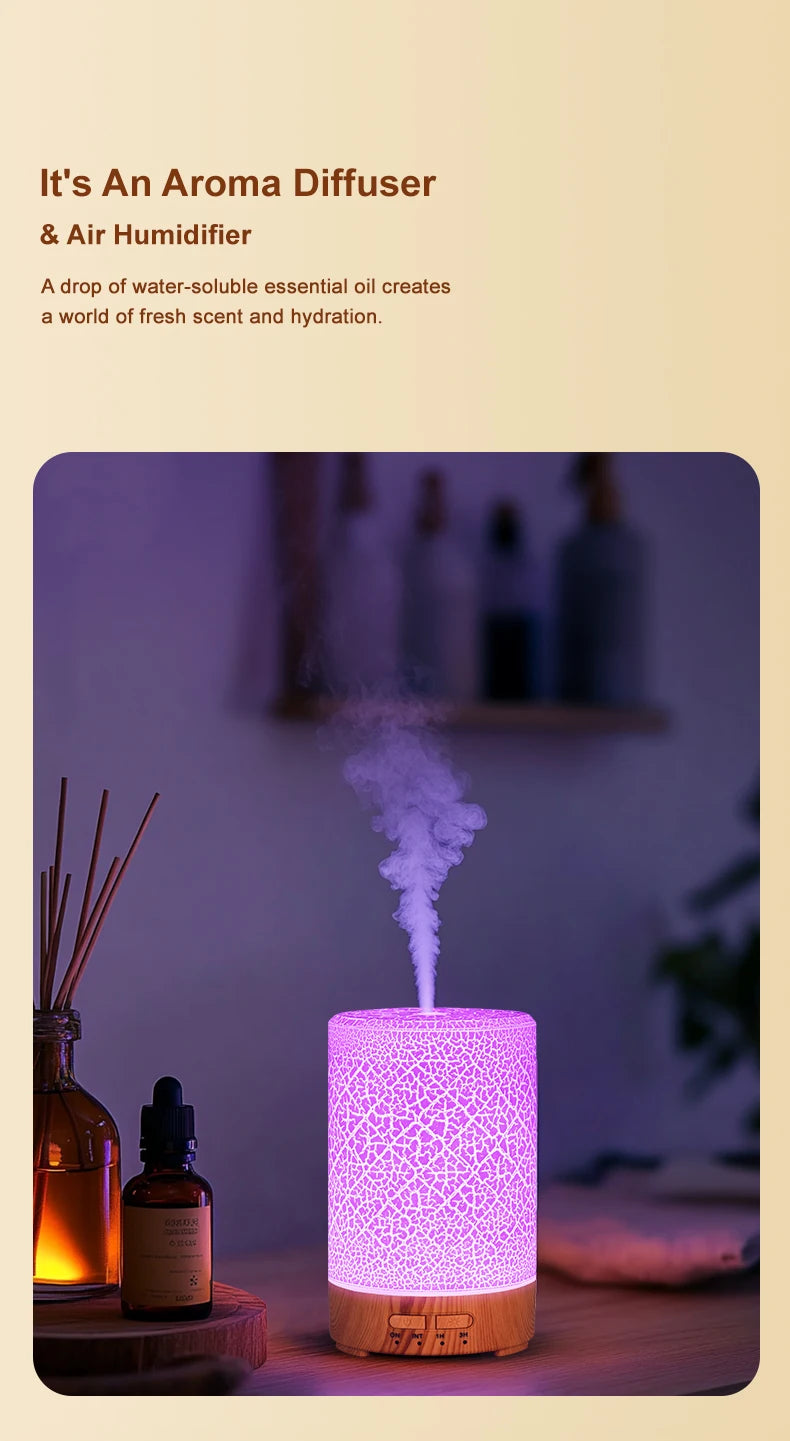 Essential Oil Aroma Diffuser Fragrance Cool Mist Difusor USB Powered Ultrasonic Air Humidifier with 7 Color LED Lights