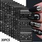 30 Sheets Christmas Nail Art Stickers Self Adhesive 3D White Snowflake Nail Decals Xmas Nail Supplies Christmas Manicure Sliders