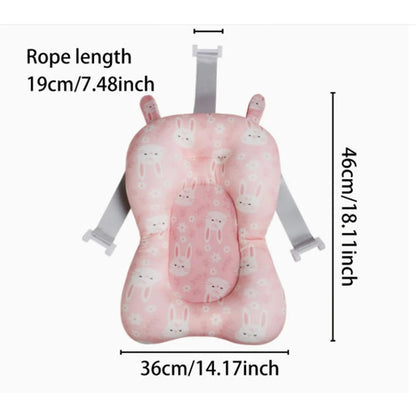 Baby Shower Bath Tub Pad Non-Slip Newborn Bathtub Mat Safety Nursing Foldable Support Comfort Body Cushion Mat Pillow Cartoon