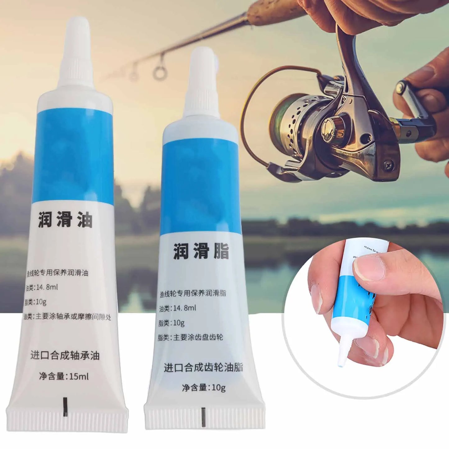 Black + White Lube/Grease Fishing Reel Lubricant Reel Maintenance Kit Prevents Rust Extends Service Life Reel Maintenance Kit