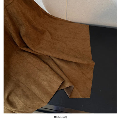 French Fashion Y2K Vintage Harajuku Suede Skirts Women Slim Fit Irregular High Waist A-Line Skirts Casual Elegant Pleated Skirts