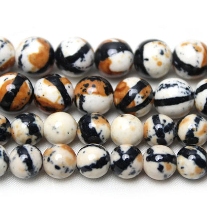 38/46/63/90Pcs 4-10mm Loose Stone Beads Polished By Hand Real Stone Rain Colored Stones Round Black White Spacer Beads Earrings