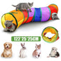 Small Pet Entertainment Accessory, 2-Way Foldable Interactive Tunnel with Side Openings, Indoor Outdoor Play Tube for Exploration, Ideal Toy for Cats, Puppies and Pet Rabbits