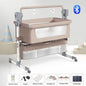 Electric Baby Crib Bassinet Cradle Bluetooth Music Timer with Automatic Swing Remote Control Foldable Design Breathable Mesh Sides Soft Mattress Stable Frame Safe Sleeping Bed for Newborn Infant Home Use and Travel Comfort Ba