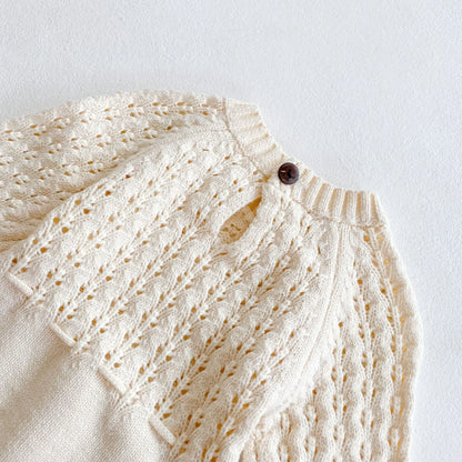 2025 Spring Baby Clothes Girls Romper Autumn Long Sleeve Baby Girl Knit Hollow Out Rompers Baby Jumpsuit Baby Clothes