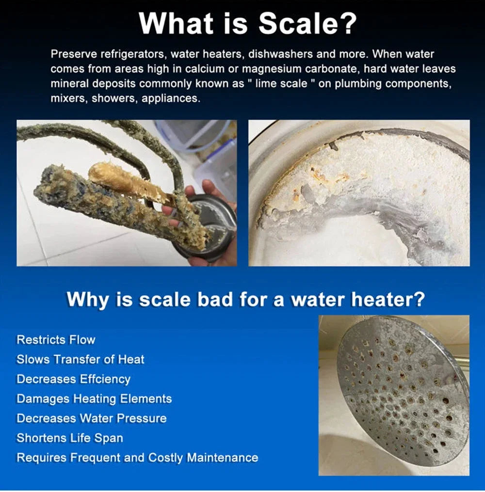 Whole House Salt-Free Water Softener, water filter，Anti limestone，Super-Magnetic Descaler for Scale Inhibition & Removal
