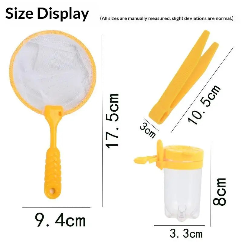 1Set Natural Exploration Tool Insects Observation Jar Feeding Box Capture Net Insects Catching Tweezers For Male & Female
