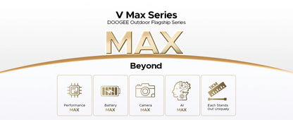 DOOGEE V Max Play 5G Projector Rugged Phone 6.78" Display 20500mAh Battery Dual Camping lights Dimensity 7300 NFC Smartphone