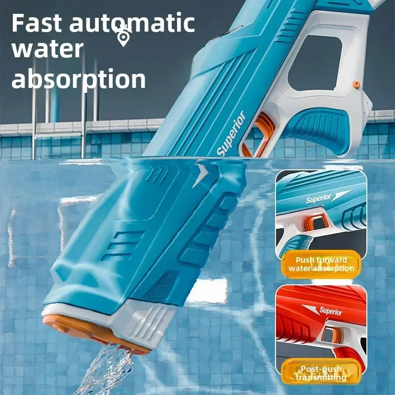 Electric Water Gun New Children Wholesale AutomaticWater Absorption Battery DisplayLarge Capacity Boys' Water PlayToyWaterGun