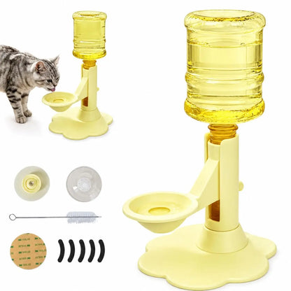 Automatic Cat Dog Water Dispenser No Electricity No Filter Adjustable Height Gravity Pet Water Fountain for Cats and Small Dogs