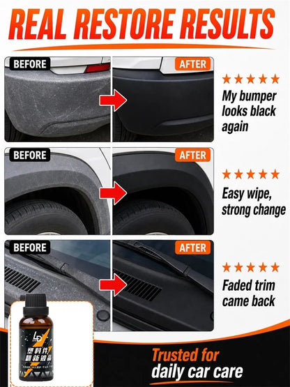 Hydrophobic Plastic Restorer Kit – Repels Water & Restores Gloss on Car Trim, Long-Lasting Coating for Exterior Detailing