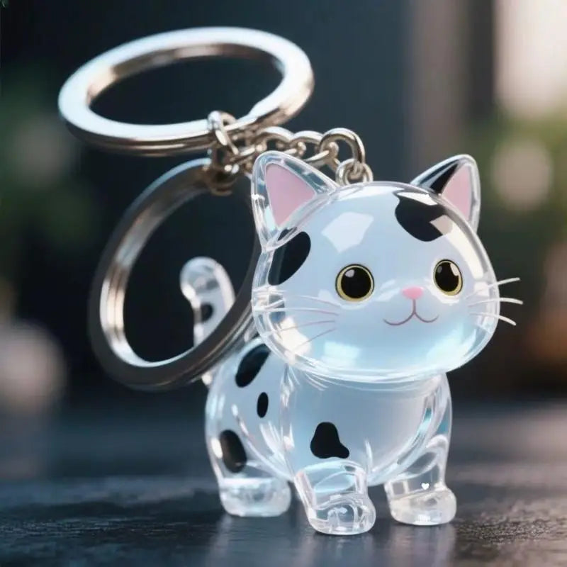 Hot Sale Cute Animal Fur Capsule Keychain,Transparent Cat Hair Bag Pendant,Souvenir Collection and Gift Decorative Accessory