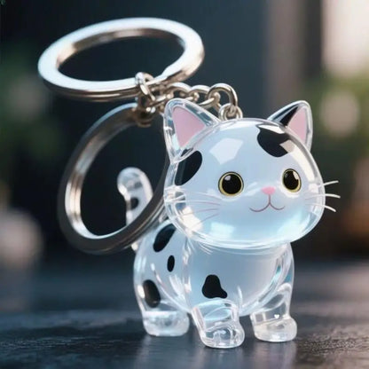 Hot Sale Cute Animal Fur Capsule Keychain,Transparent Cat Hair Bag Pendant,Souvenir Collection and Gift Decorative Accessory