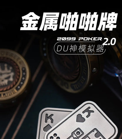 Stress Relief Push Card Metal Fingertip EDC Poker A K King Gyro Toy for Office Adults Anti Anxiety Fidget Papa Coin