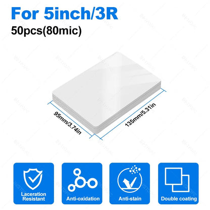 A4 Laminator Accessories 50pcs Laminating Film Pouch Lightweight Paper Cutter Binder Ring,Hole Corner Puncher, for Photo/File