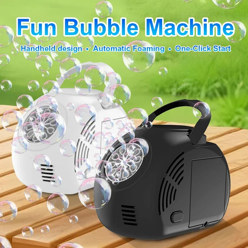 Handheld outdoor bubble machine electric with light bubble toy bubble launcher holiday  gift without battery bubble water