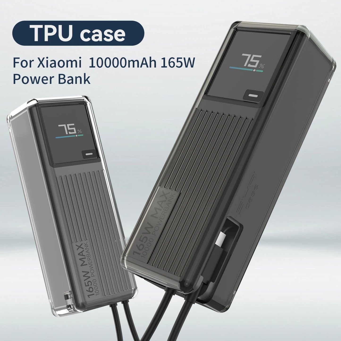 Sikai TPU case for Xiaomi 165W Power Bank 10000mAh PB1165MI with Built in USB C Cable Portable Charger Travel Storage Case