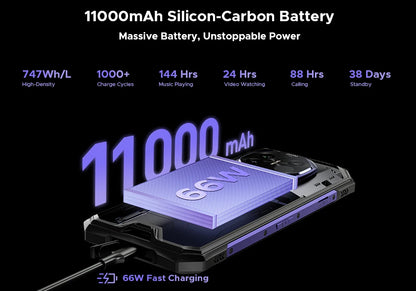 World Premiere DOOGEE S300 Plus Thermal 5G Rugged Phone Thermal Imaging 12GB 1TB 6.78'' Screen 11000mAh Android 16 Mobile Phone
