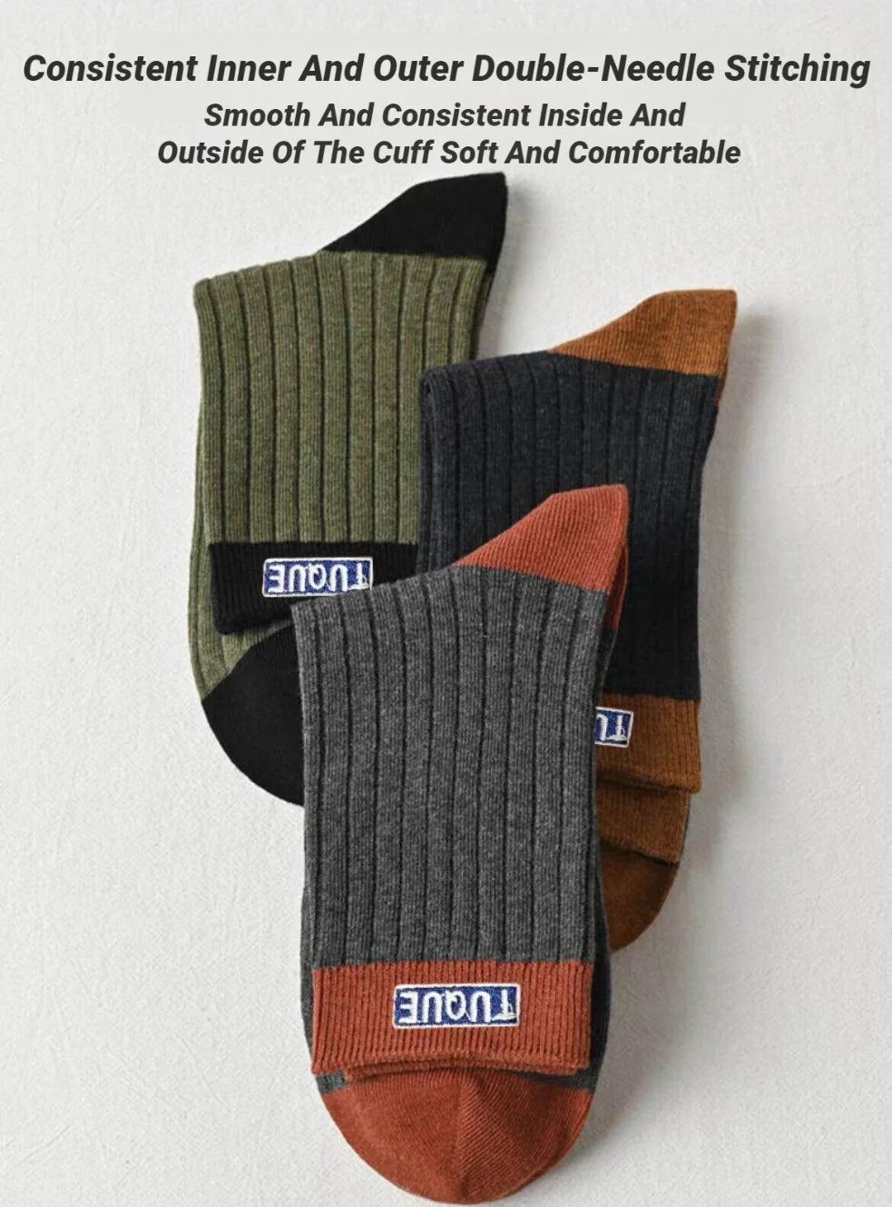 5‑Pairs Unisex Men's Trendy Color Block Crew Socks Breathable Comfy Casual For All Seasons Outdoor Wearing