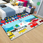 Construction Car Print Area Rug Washable Carpets for Kids Bedroom Living Room Kitchen Entrance Mat Non Slip Flannel Mats