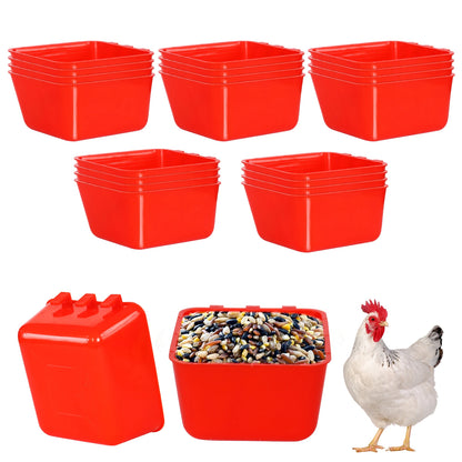 5/10/20PCS Chickens Feeder Hanging Plastic Chicken Coop Feeding Drinking Bowl for Poultry Duck Goose Bird Farm Animal Supplies