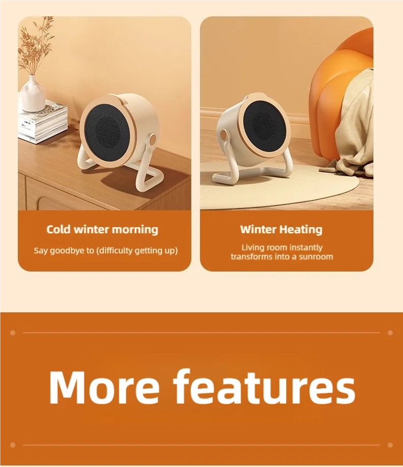 Portable desktop electric heater suitable for home and office use Mini fan heater suitable for desktop use and foot warmer