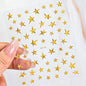 3D Bronzing Laser Silver Irregular Star Nail Decals Metallic Effect Silver Pentagram Nail Decals Adhesive Nail Art Star Stickers