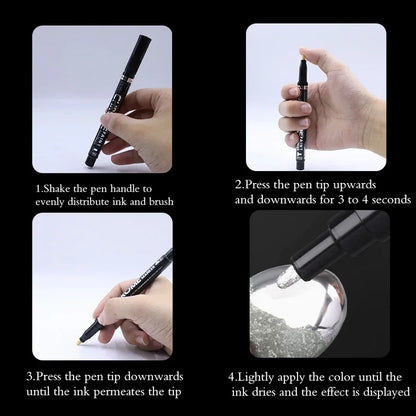 3 Pcs Mirror Marker Pen DIY Reflective Paint Pens Mirror Markers Chrome Gold SILVER Marker Signature Car Styling Art Craftwork