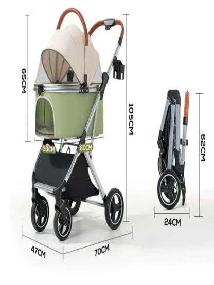 Lightweight Pet Strollers Carrier Car Foldable Travel Carrier for Cat Dog Detachable Pet Strollers Portable Pet Carrier Bag