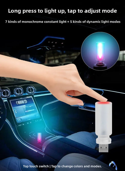 New USB Led Flash Candles Light Bulb Car Interior Decoration Light Car Ambient Lamp Night Frosted Light for Home Car Decoration