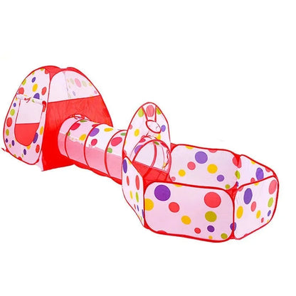 3 in 1 Pink Elephant Kids Play Tent with Crawl Tunnel & Ball Pit, Pop Up Foldable Toddler Playhouse, Breathable Mesh Safe Play Toy Indoor Outdoor Large Space for 2-3 Kids Ages 1-6，Quick Setup & Easy Storage with Carry Bag