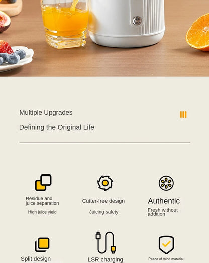 Rechargeable Electric Citrus Juicer Orange Juice Machine Extra Large Caliber Residue Separation