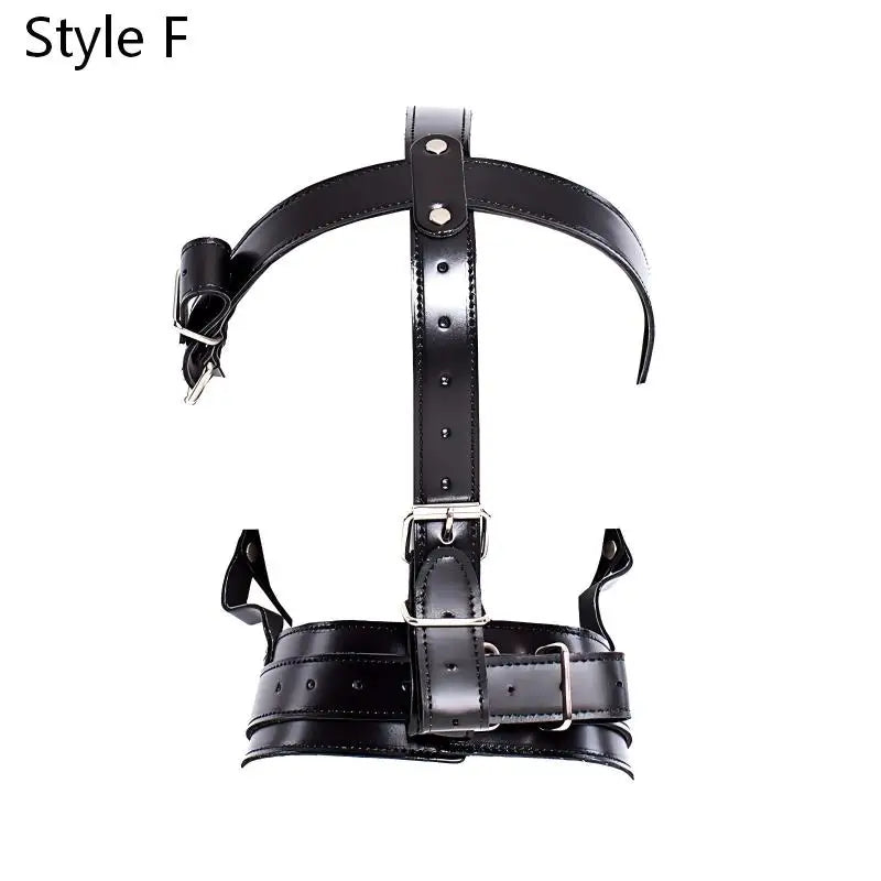 BDSM PU Leather Straitjacket Bondage Body Harness Adult Game Straight Jacket Halloween Clubwear Costume Armbinder Sex Toys Women