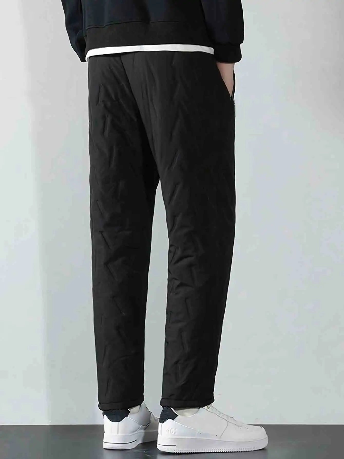 Winter Sweatwear Men Plush Thick Fleece Sweatpant Lambswool Thermal Trousers Casual Pants Waterproof Windproof Warm Cotton Pants