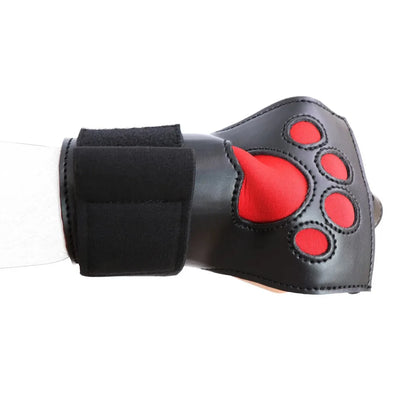 Unisex PU Leather Padded Dog Paw Print Mitts Gloves Puppy Play BDSM Bondage Fetish Slave Cosplay Party Roleplay Adult Erotic Toy