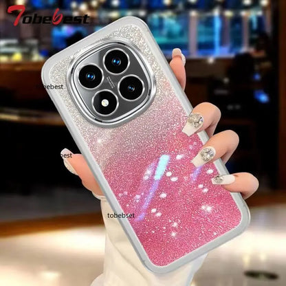 Bling Glitter Camera Protector Silicone Case For Xiaomi Redmi Note 15 Pro Plus 15C 4G 5G Soft Back Cover