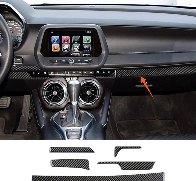 For Chevrolet Camaro 2016-2019 Car Dashboard Panel Cover Decorative Sticker Carbon Fiber Style Interior Modification Accessories