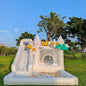 White Bounce House Oxford Bouncy Castle with Two Slides Bounce House for Kids with Large Ball Pits wedding Party Inflatable toys