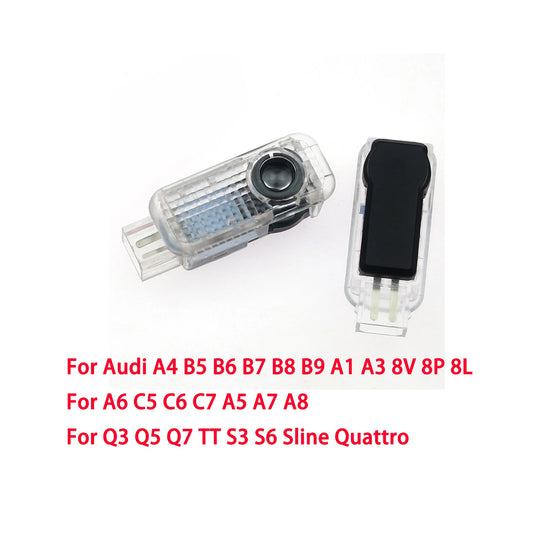 Led Car Door logo Welcome Light For Audi A4 B5 B6 B7 B8 B9 A1 A3 8V 8P 8L A6 C5 C6 C7 A5 A7 A8 Q3 Q5 Q7 TT S3 S6 Sline Quattro