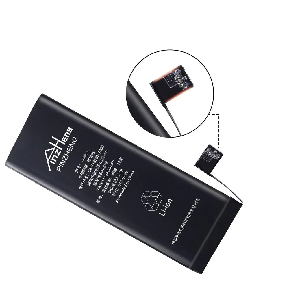 PINZHENG Real High Capacity Battery For iPhone X XR XS Max 12 13 Mini Pro Max 11 Pro Max Replacement Bateria Warranty One Year