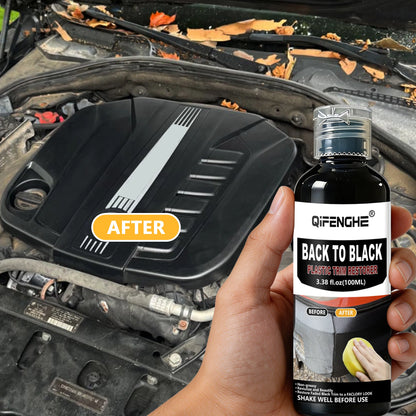 Black Trim Restorer - Lasts 6+ Months, Dye Infused Waterproof Plastic Restorer for Cars - Perfect for Faded Bumpers, Trim & Viny
