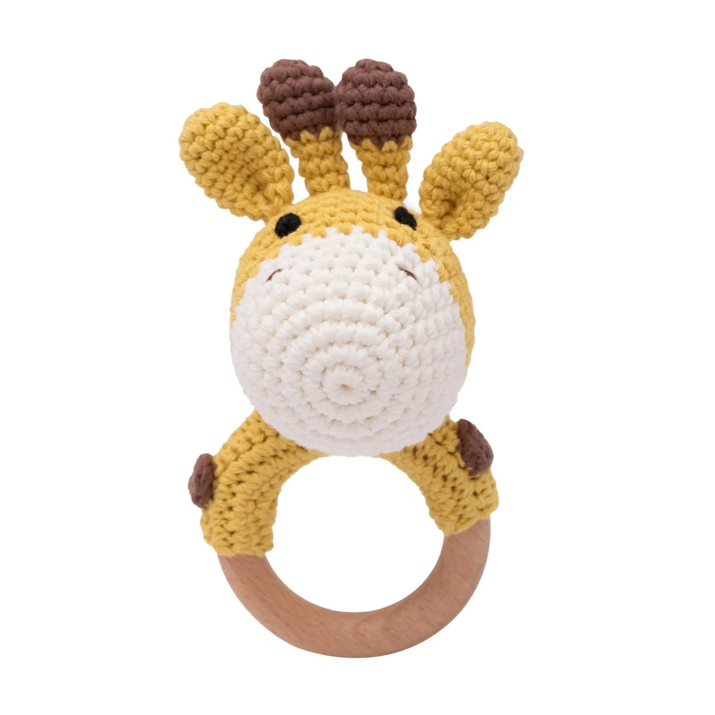 Baby Rattles Crochet Bunny Rattle Toy Wood Ring Baby Teether Rodent Baby Gym Mobile Rattles Newborn Educational Toys Gifts 1pc