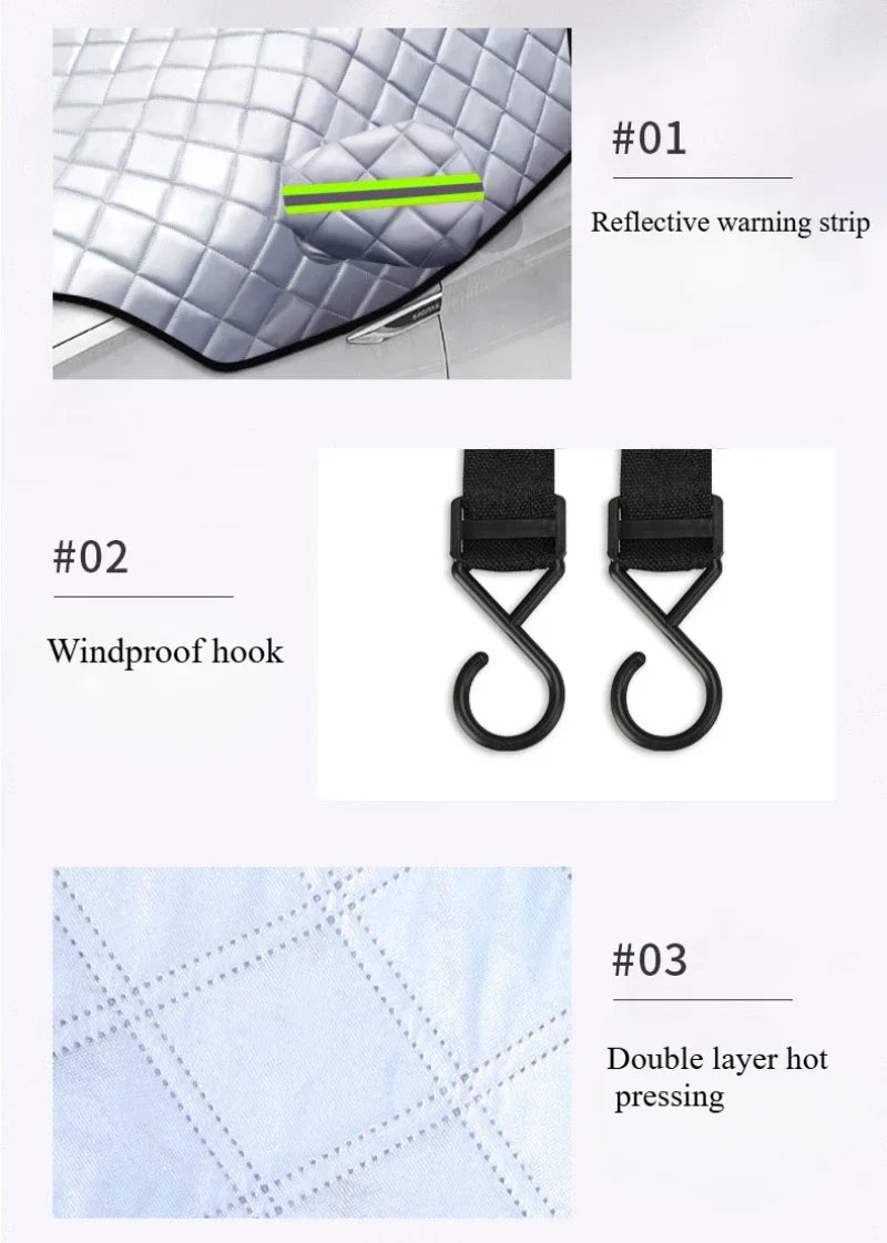 5-Layer Car Cover Hail Snow Shade Awning From Protective Dust Waterproof Exterior Protect Anti UV Outdoor Protector Covers