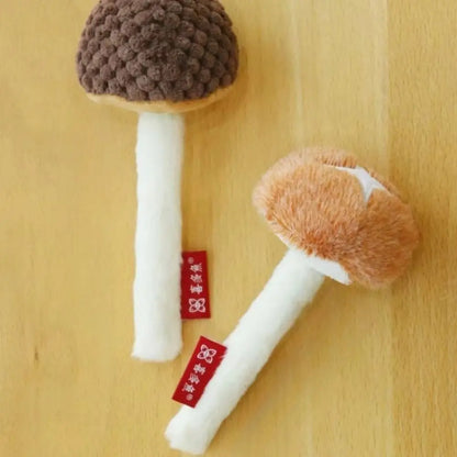 New Simulated Cat Chew Mushrooms Shape Soft Interactive Cat Bite-resistant Non-toxic Realistic Mushroom Cat Interactive Play