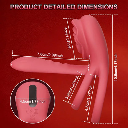 Rose Cock Ring Vibrator G Spot Nipple Clitoral Stimulator Male Penisring Delay Ejaculation Sex Toys for Couple 18+
