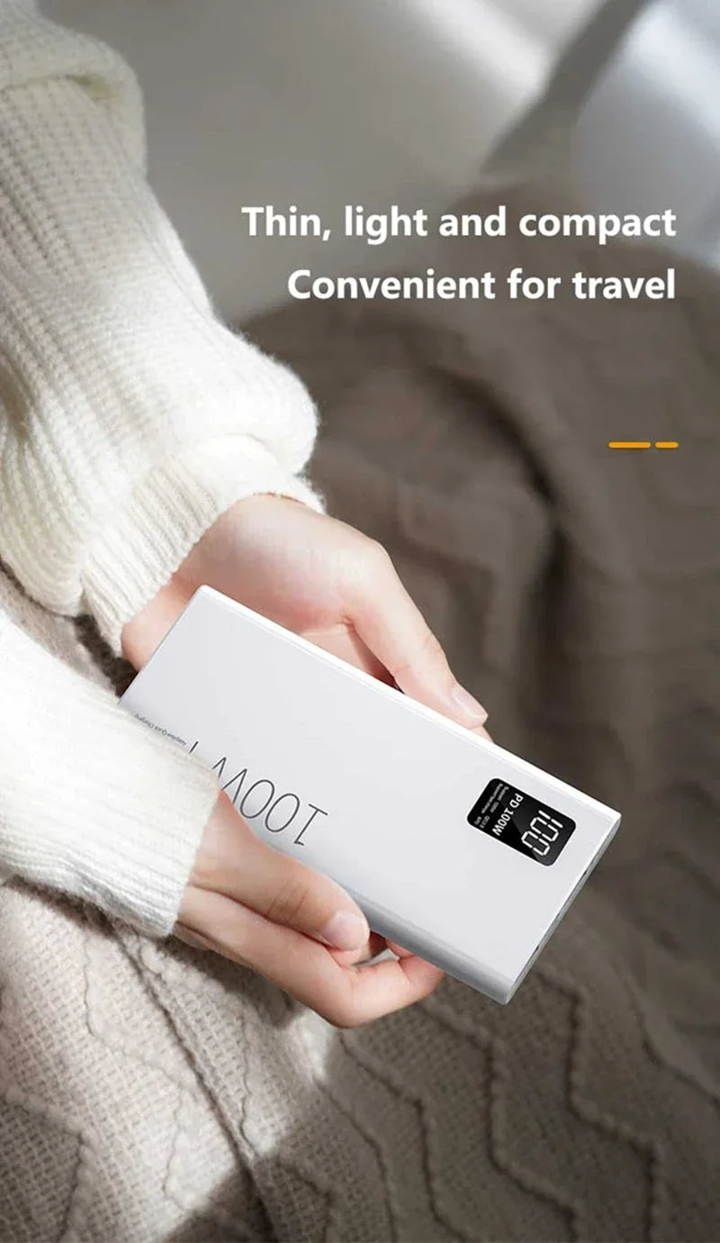 Lenovo 200000mAh Power Bank High Capacity 100W Super Fast Charging Portable External Battery With LED Digital Display For iphone
