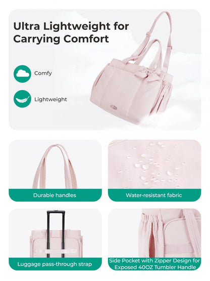BAGSMART Large Capacity Tote Bag for Women Versatile Commuting Handbag Messenger Multiple Pockets Shoulder Sport Bag
