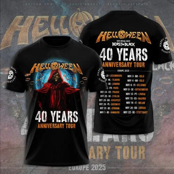 Classic Rock Helloween T-shirts Male 3D Print Men Women Hip Hop Trend Short Sleeve TShirt Street Loose Parent-child Short Sleev