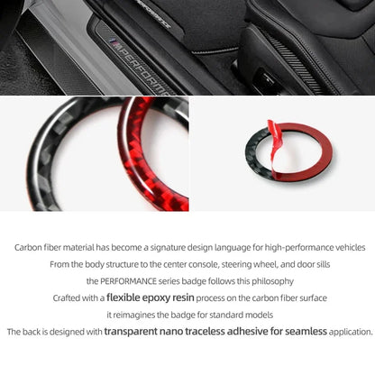 For Tesla 2019- Model 3 Highland 2024 Model Y Juniper Carbon Fiber Rear Trunk Switch Prompt Circle Trim Sticker Car Accessories