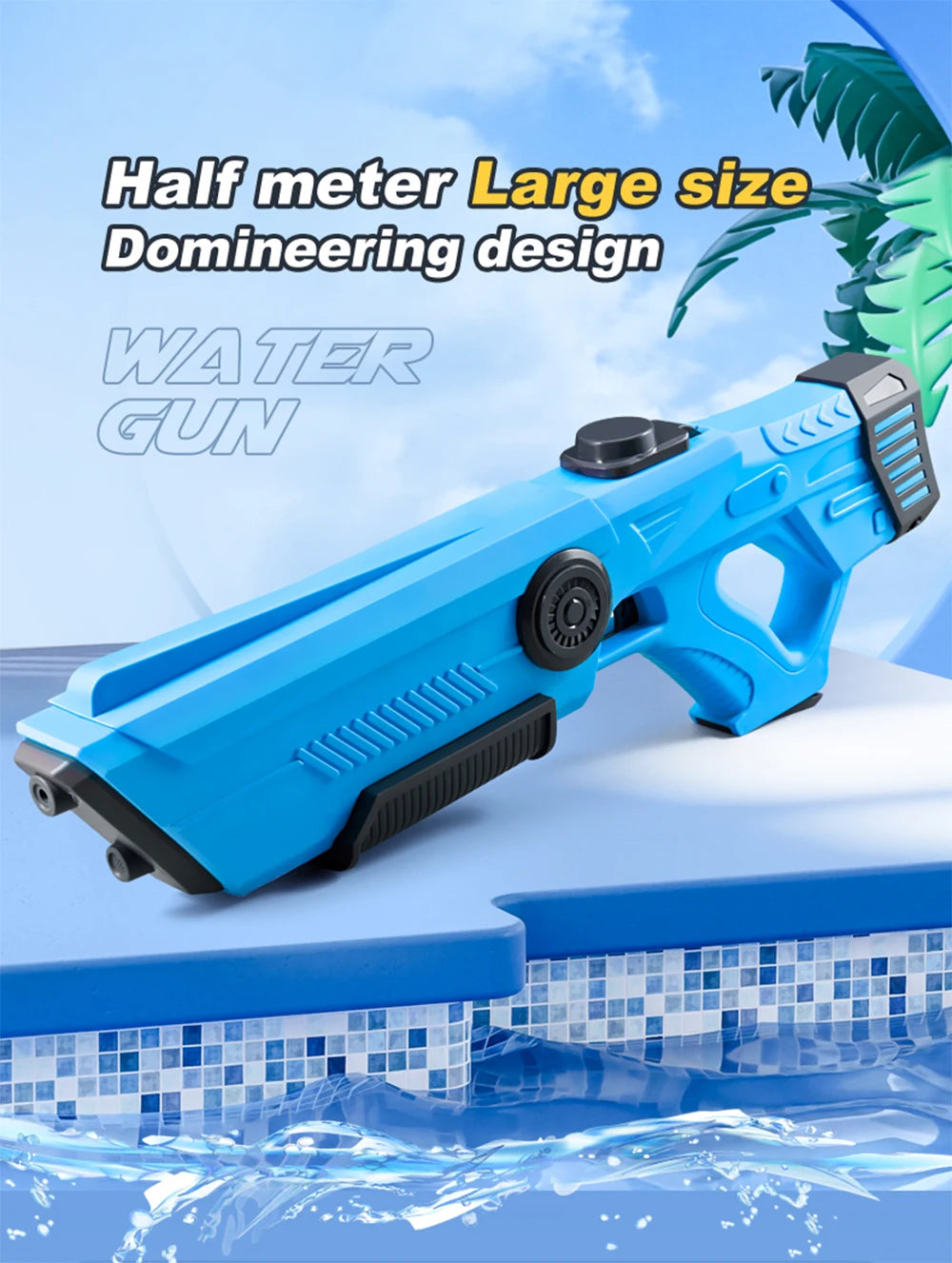 Electric Automatic Water Storage Gun Toys Portable Children Summer Beach Outdoor Fight Fantasy Spray Gun Toys Boy Kid Adult Game